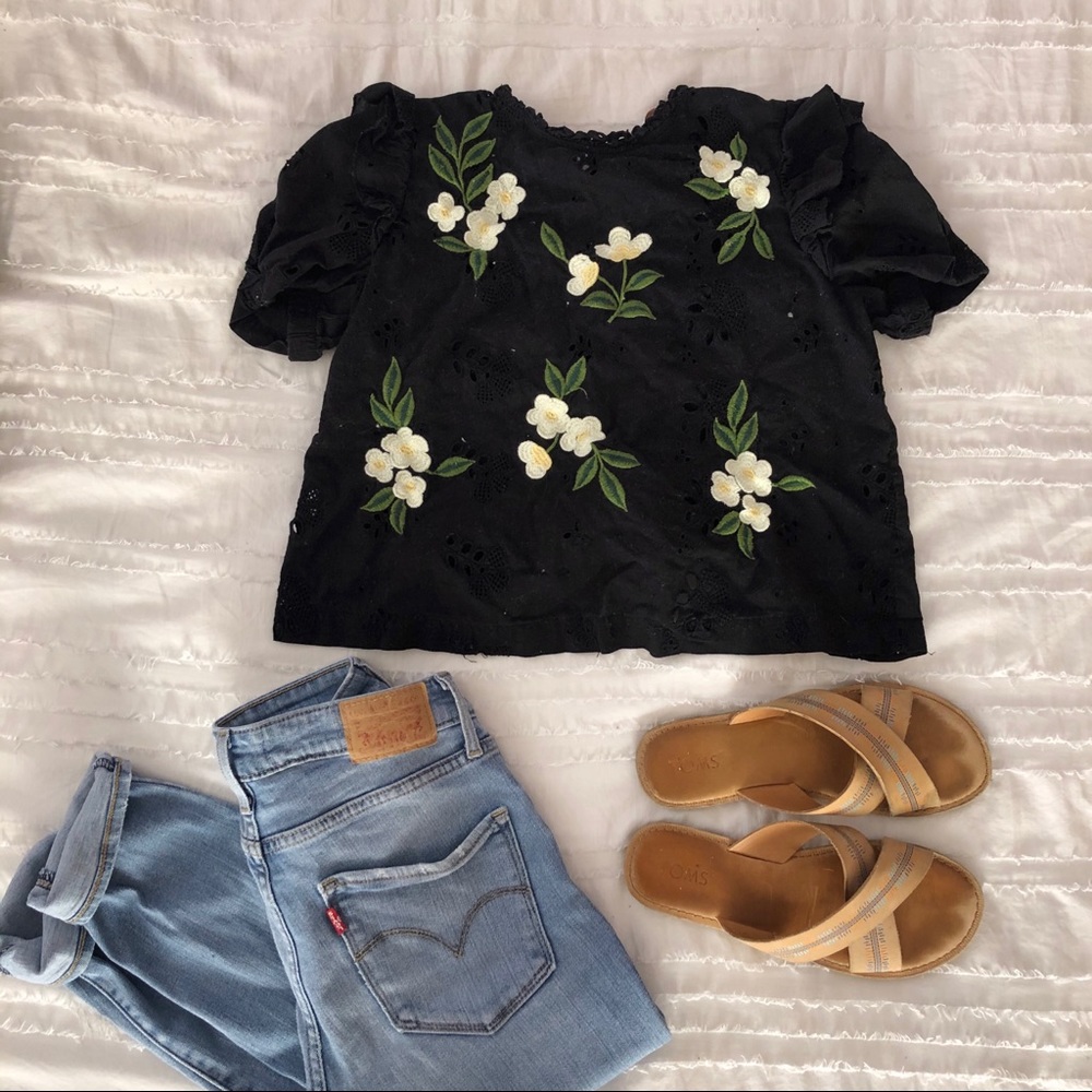 Zara Eyelet Top
